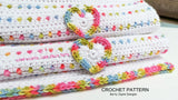 Colourful with hearts baby blanket pattern