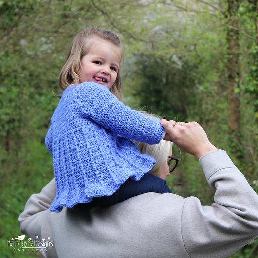 Little Bell Cardigan Crochet Pattern UK Kerry Jayne Designs Ltd