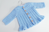 Baby peplum cardigan crochet pattern