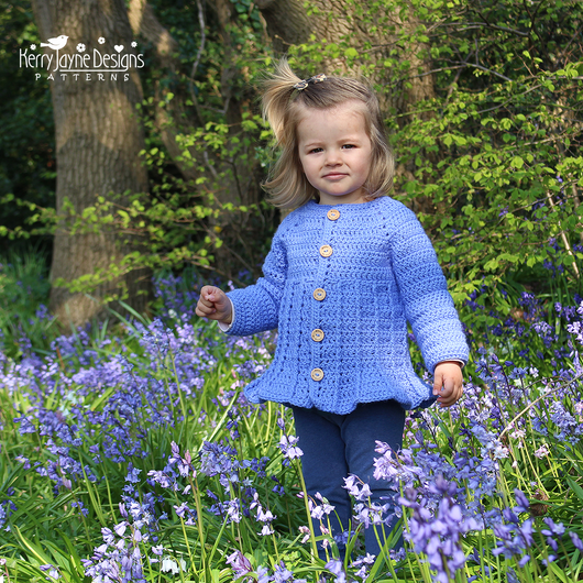 Little Bell Cardigan Crochet Pattern UK Kerry Jayne Designs Ltd