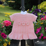 Peach baby crochet dress