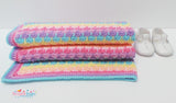 Striped baby blanket crochet pattern