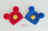 Double Pom pom hat crochet pattern