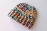 Crochet for messy bun beanie 