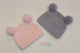 Double Pom pom hat crochet pattern