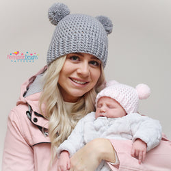 Double Pom pom hat crochet pattern