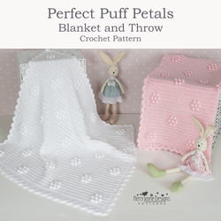 Perfect Puff Petals Blanket and Throw Crochet Pattern UK