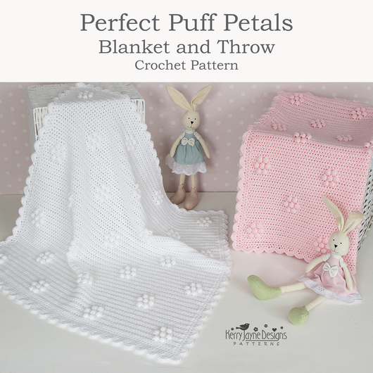 Perfect Puff Petals Blanket and Throw Crochet Pattern UK