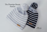 Grey and white striped hat pattern