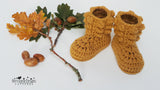 Baby booties Autumn colours