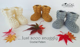 Bobble stitch baby booties