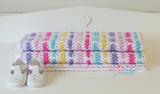 Rainbow Bricks Baby Blanket Crochet Pattern USA