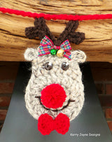 Reindeer bunting Crochet Pattern UK