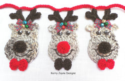 Crochet Reindeer Bunting