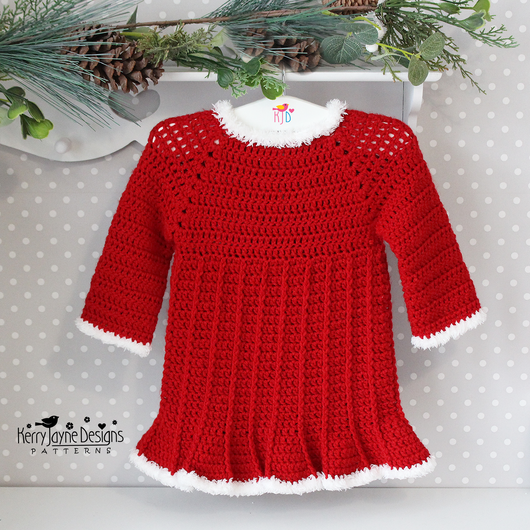 Santa Bell Dress Crochet Pattern UK Kerry Jayne Designs Ltd