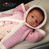 Pink Baby cardigan crochet pattern
