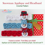 Snowman Headband Crochet pattern UK