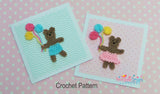 Teddy card crochet pattern