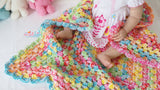 Colourful Granny square blanket pattern