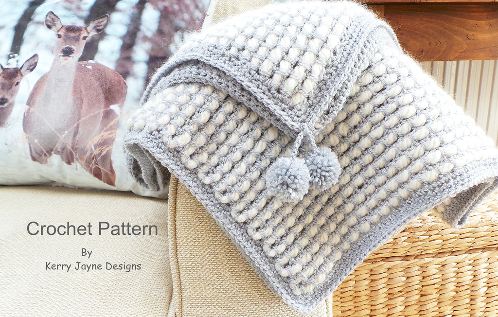 Channel Stitching Example Channel Stitch Blanket Crochet pattern USA – Kerry Jayne Designs Ltd