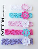 Flower headband crochet pattern